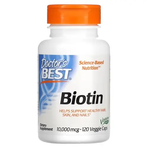 Біотин вітаміни для волосся Doctor's Best Biotin 10000 мкг - 120 вегетаріанських капсул DRB-00373 фото