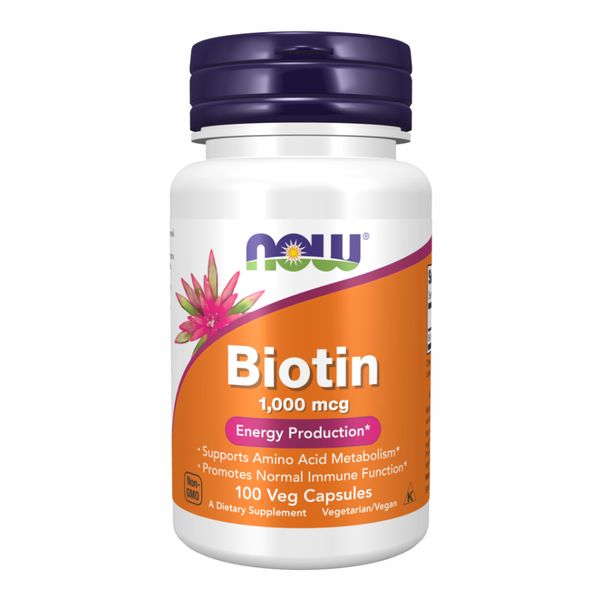 Биотин витамины для волос Now Foods Biotin 1000 мкг 100 капсул 2022-10-0003 фото