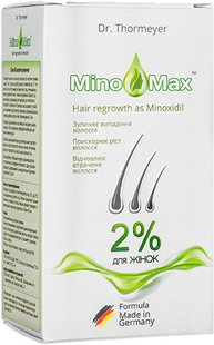 Лосьйон проти випадіння волосся для жінок MinoMax міноксиділ 2%, 60 мл 4820175980022 фото