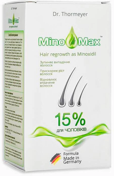 Лосьйон проти випадіння волосся для чоловіків MinoMax міноксиділ 15%, 60 мл 4820175980046 фото