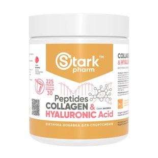 Пептиды коллагена Stark Pharm Collagen Peptides & Hyaluronic Acid - 225g Raspberry (Малина) 2022-10-1513 фото