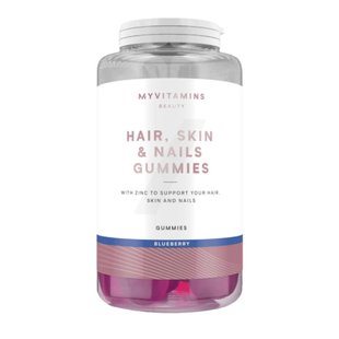 Жевательные конфеты для волос, кожи и ногтей Myprotein Hair Skin and Nails Gummies - 60 Gummies Blueberry 100-81-1378107-20 фото