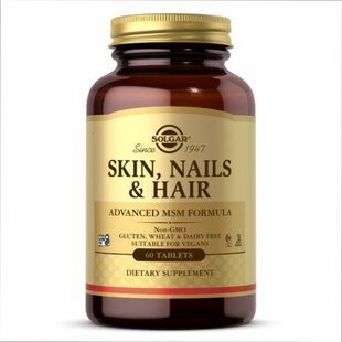 Вітаміни для волосся, шкіри та нігтів Solgar Skin, Nails & Hair Advanced MSM - 60 Tabs 2022-10-0730 фото