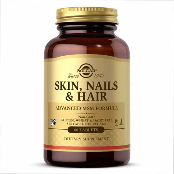 Витамины для волос, кожи и ногтей Solgar Skin, Nails & Hair Advanced MSM - 60 Tabs 2022-10-0730 фото